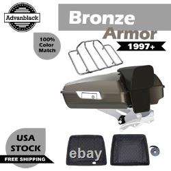 Bronze Armor Razor Tour Luggage Trunk Pack For Harley Davidson 1997+