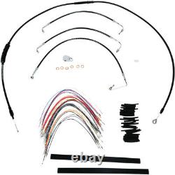 Burly 13 Handlebar Black Brake Line Cable Kit 2008-2013 Harley Touring Non-ABS