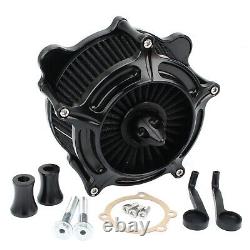 CNC Black Air Cleaner Intake Filter Kit For Harley Touring Twin Cam Dyna Softail
