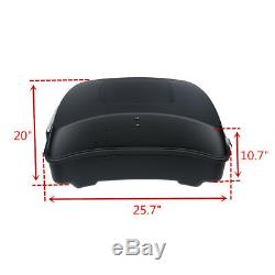 Chopped Matte Black Tour Pak Pack Trunk &Backrest Rack For Harley Touring 14-19