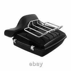 Chopped Pack Trunk Backrest 2 Up Rack Fit For Harley Touring Electra Glide 97-08
