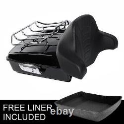 Chopped Pack Trunk Backrest Top Rack Fit For Harley Tour Pak Touring Glide 14-23