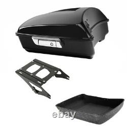 Chopped Pack Trunk Black Mount Rack Fit For Harley Tour Pak Road King 14-2022 21