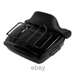 Chopped Pack Trunk Pad Solo Mount Fit For Harley Tour Pak Road Glide 14-23 Black