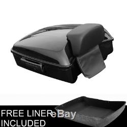 Chopped Pack Trunk With Black Latch Backrest For Harley Tour Pak Road Glide 14-20