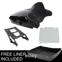 Chopped Tour Pack Backrest Mount Rack Base Plate Fit For Harley Road King 14-25