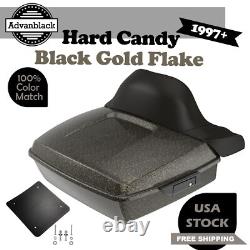 Chopped Tour Pack Wrap Around For Harley/Softail 97+ HARD CANDY BLACK GOLD FLAKE