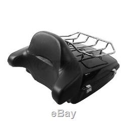 Chopped Tour Pak Pack Trunk Backrest +Two Up Rack For Harley Road King 2014-2019