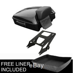 Chopped Tour Pak Pack Trunk +Pad with Two-Up Rack For Harley Road King Glide 14-20