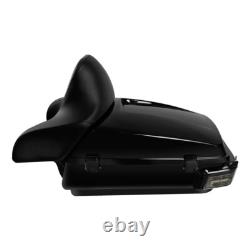 Chopped Trunk Backrest LED Tail Light Mount Rack Fit For Harley Touring 2014-26