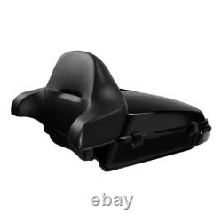 Chopped Trunk Backrest LED Tail Light Mount Rack Fit For Harley Touring 2014-26