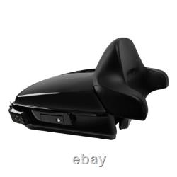 Chopped Trunk Backrest LED Tail Light Mount Rack Fit For Harley Touring 2014-26