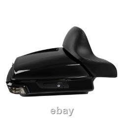 Chopped Trunk Backrest LED Tail Light Mount Rack Fit For Harley Touring 2014-26