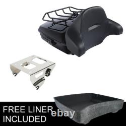 Chopped Trunk Backrest Solo Rack Fit For Harley Tour Pak Electra Glide 2014-2024