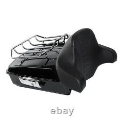Chopped Trunk Backrest Top Rail Rack Two Up Mount Fit For Harley Touring 14-2022