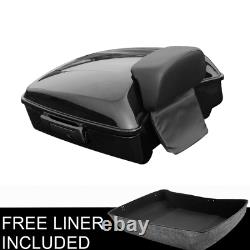 Chopped Trunk Black Latch Backrest Pad For Harley Touring Tour Pak 2014-2020 17