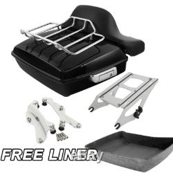Chopped Trunk Mount Rack Docking Kit Pad Fit For Harley Touring Road King 14-Up Chopped Trunk Mount Rack Docking Kit Pad Fit For Harley Touring Road King 14-Up