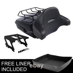 Chopped Trunk Pad Black Solo Rack Fit For Harley Tour Pak Low Rider FXLRST 22-24