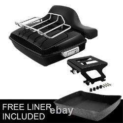 Chopped Trunk Pad Solo Rack Fit For Harley Tour Pak Low Rider FXLRST 22-24 Black