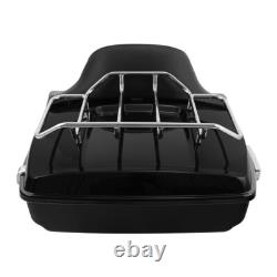 Chopped Trunk Pad Solo Rack Fit For Harley Tour Pak Low Rider FXLRST 22-24 Black