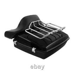 Chopped Trunk Pad Solo Rack Fit For Harley Tour Pak Low Rider FXLRST 22-24 Black
