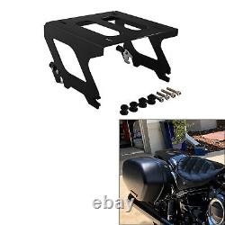 Chopped Trunk Pad Solo Rack Fit For Harley Tour Pak Low Rider FXLRST 22-24 Black