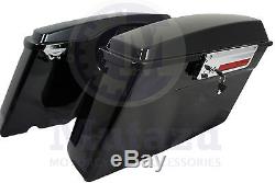 Complete Hard Saddlebags for Harley Touring Road Street Electra Glide Vivid Blk