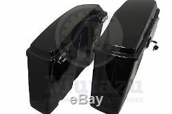 Complete Hard Saddlebags for Harley Touring Road Street Electra Glide Vivid Blk