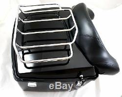Complete Mutazu King Tour Pak Trunk with Top Rack for Harley Touring FLH FLT