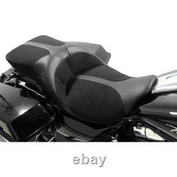 Danny Gray TourIST 2-Up Air Touring Black Leather Seat for Harley FLH/T 08-20