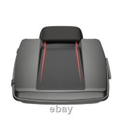 Dark Alloy and Black Denim Razor Tour Pack Pak Trunk Luggage For 1997+ Harley