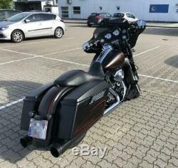 Deeper Rumble Megaphone Slip On Muffler Black Exhaust for Harley Touring 17-20