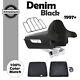 Denim Black Chopped Tour Pack Pak Wrap-around Backrest Fits 97+ Harley Touring