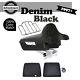 Denim Black Chopped Tour Pak Pack Wrap-around Backrest Fits 1997+ Harley Touring