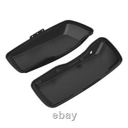 Denim Black Normal Stretched Saddlebag Lids for Harley Street Road Glide 2014+