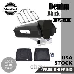 Denim Black Razor Tour Pak Pack Luggage Fits for Harley FLHR FLHXS FLTRX 1997+