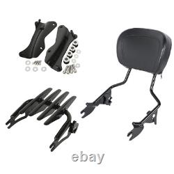 Detachable Backrest Sissy Bar Luggage Rack Fit For Harley Touring 2014-2024 19