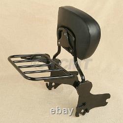 Detachable Backrest Sissy Bar With Luggage Rack For Harley Davidson Touring 97-08