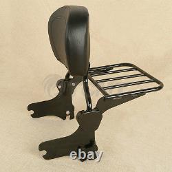 Detachable Backrest Sissy Bar With Luggage Rack For Harley Davidson Touring 97-08