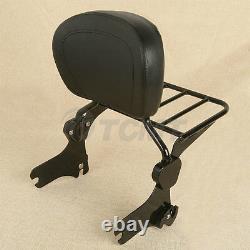 Detachable Backrest Sissy Bar With Luggage Rack For Harley Davidson Touring 97-08