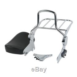 Detachable Backrest Sissy Bar With Luggage Rack For Harley HD Touring Models 94-08