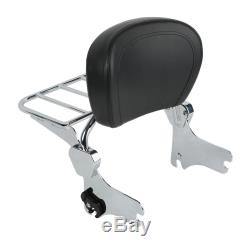 Detachable Backrest Sissy Bar With Luggage Rack For Harley HD Touring Models 94-08