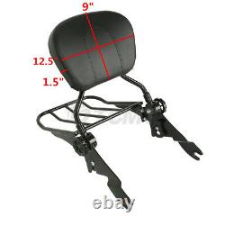 Detachable Backrest Sissy Bar with Luggage Rack For Harley Touring Road King 09-20