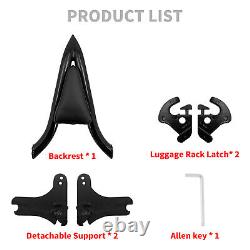 Detachable Sissy Bar Black Backrest Fit For Harley Touring 97-08 Road King Glide