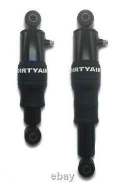 Dirty Air Rear Steel Air Ride Shocks Suspension Pair Harley Touring Bagger 80-20