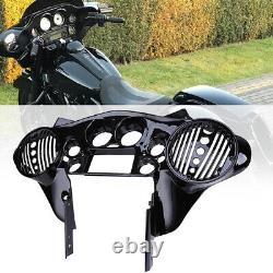 Double DIN Inner Fairing 8 Speaker Covers for Harley Street Electra Glide 98-13