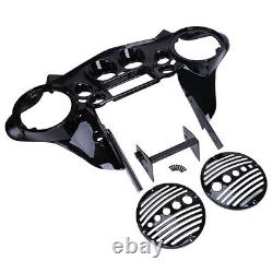 Double DIN Inner Fairing 8 Speaker Covers for Harley Street Electra Glide 98-13