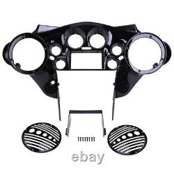 Double DIN Inner Fairing 8 Speaker Covers for Harley Street Electra Glide 98-13