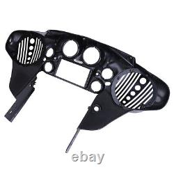 Double DIN Inner Fairing 8 Speaker Covers for Harley Street Electra Glide 98-13