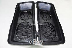 Double Dual 6x9 Speaker Lids Seal Dust Cover 4 Harley HD 93-13 Touring Saddlebag